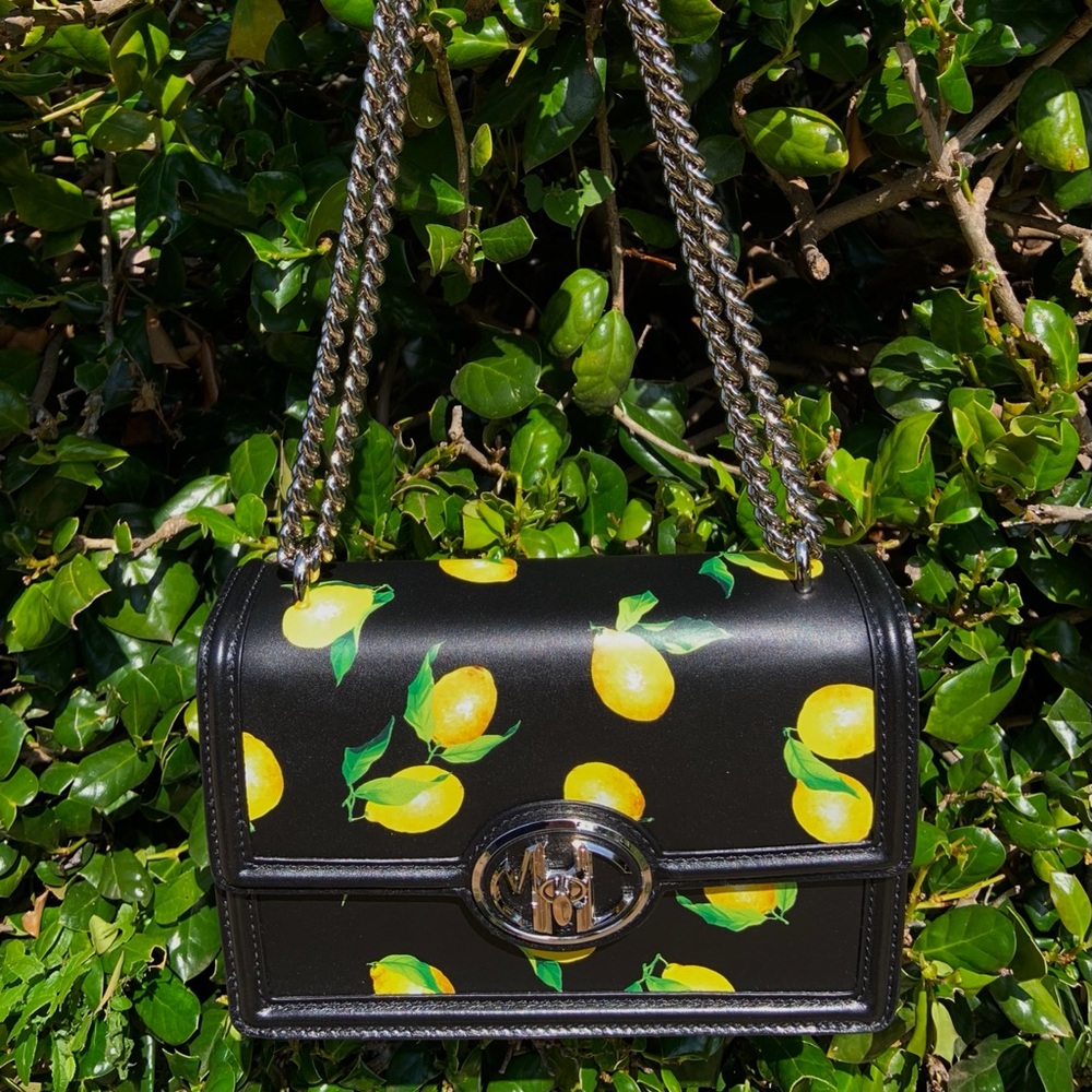 Michael Kors Monogram Leather Chain Shoulder Bag